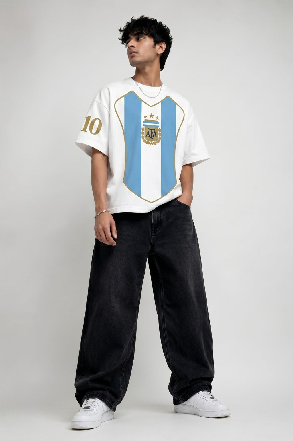 Argentina Messi 10 Legacy White Oversized tshirt |THE SUPERHUMAN STORE