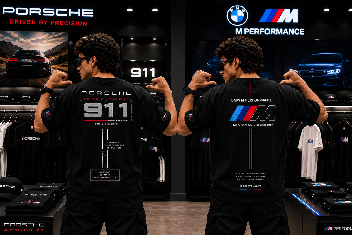 *COMBO OFFER*
BMW M Motorsport + Porsche 911 Oversized Tee_Black
