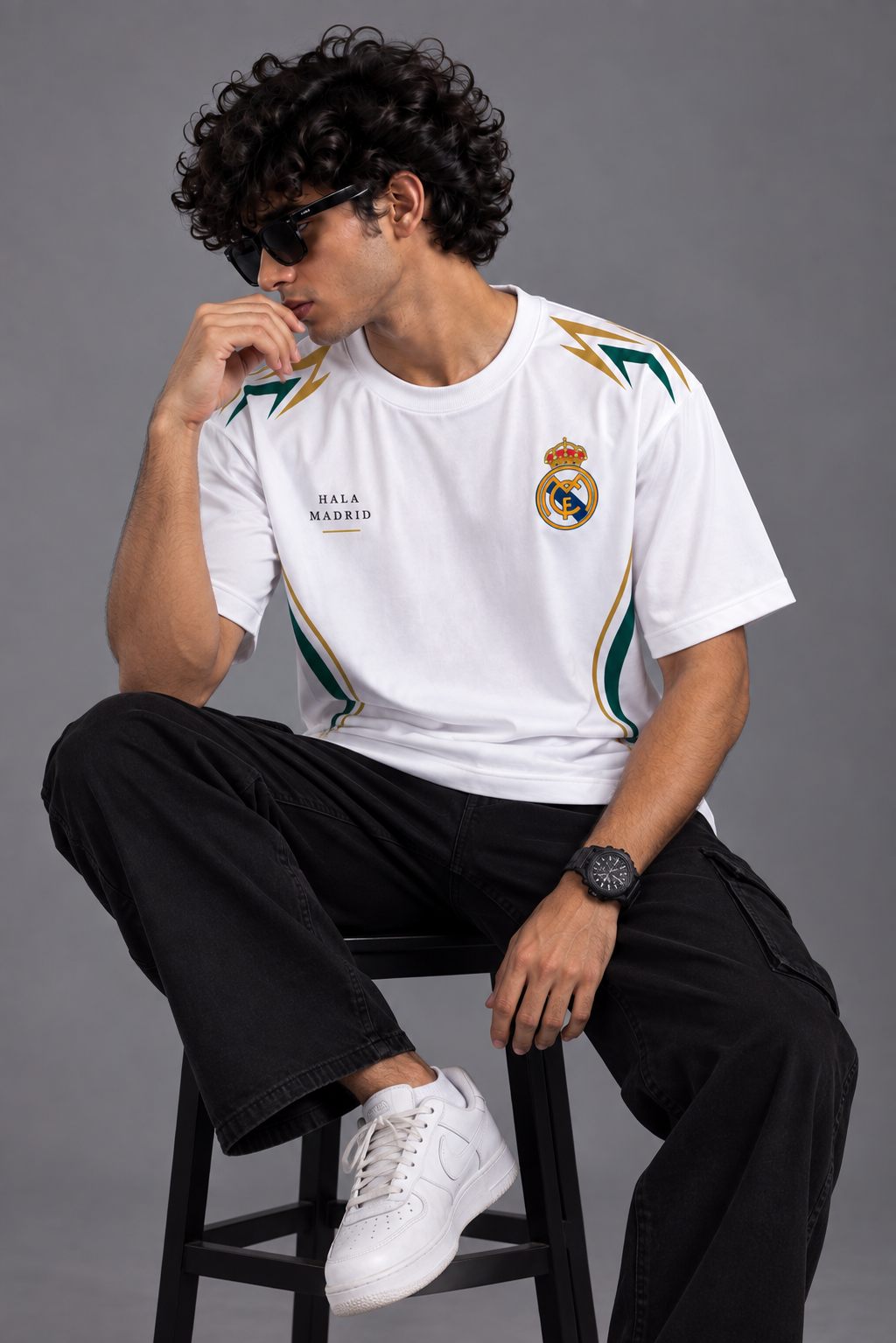 Real Madrid Green & Gold  fan Oversized T-Shirt