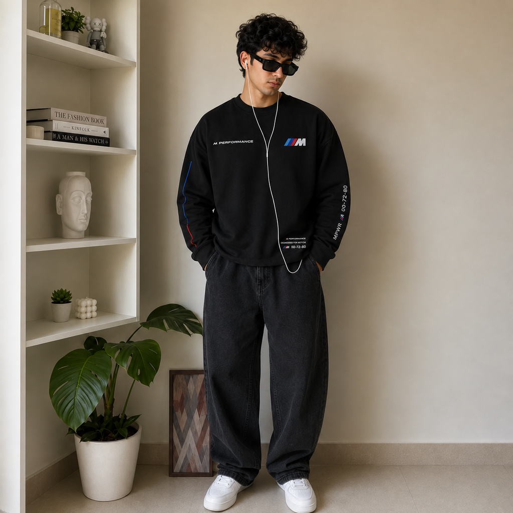 M Performance Engineered Oversized Full-Sleeve  Sweatshirt Tee