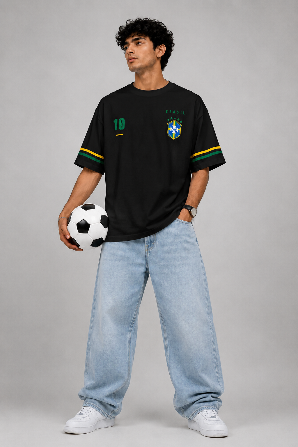 Brazil Neymar 10 Legacy  The Last Dance White Oversized Tshirt