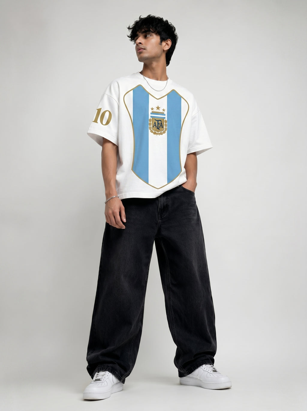 Argentina Messi 10 Legacy White Oversized tshirt