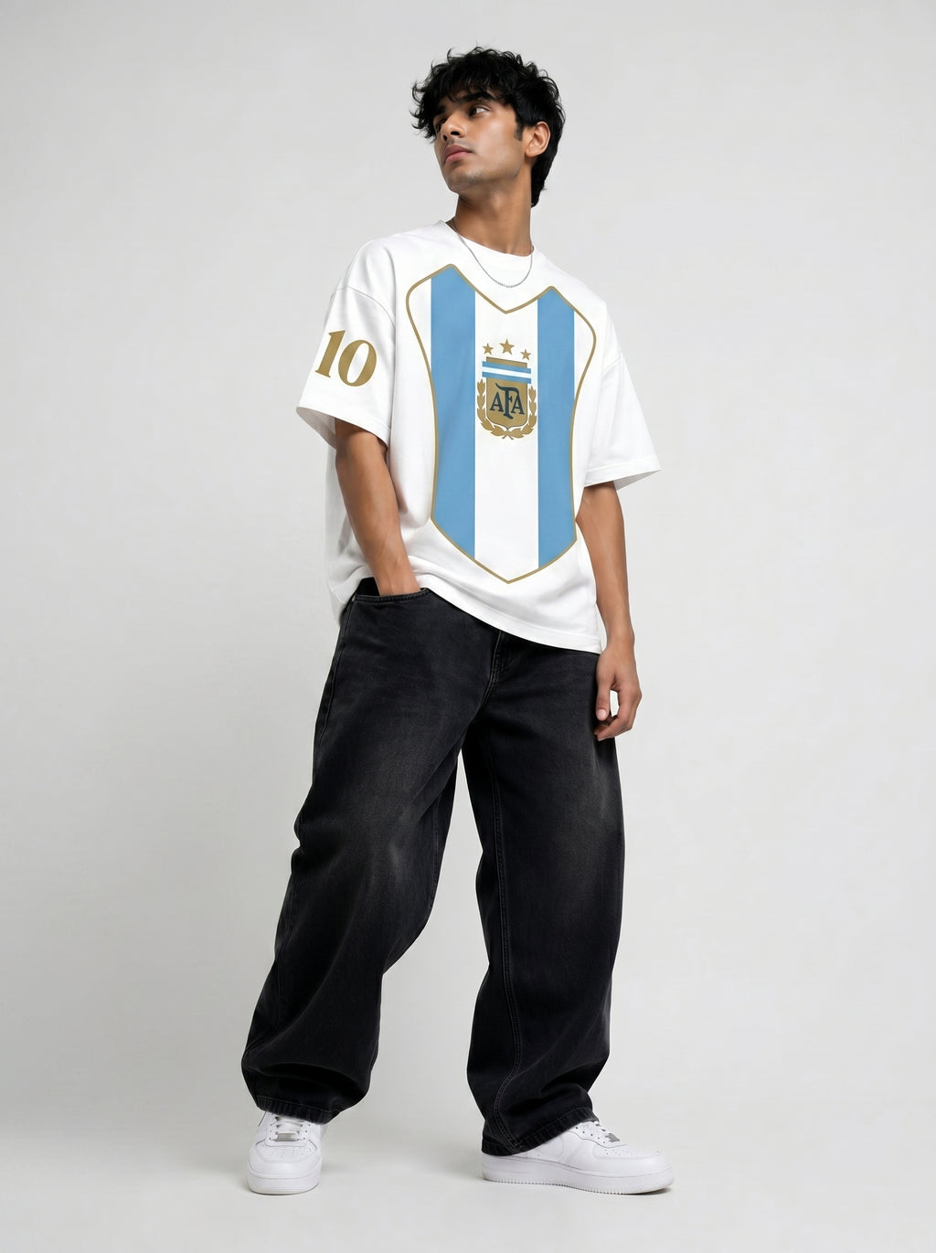 Argentina Messi 10 Legacy White Oversized tshirt
