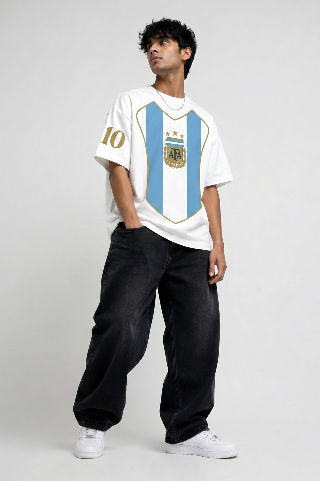 Argentina Messi 10 Legacy White Oversized tshirt