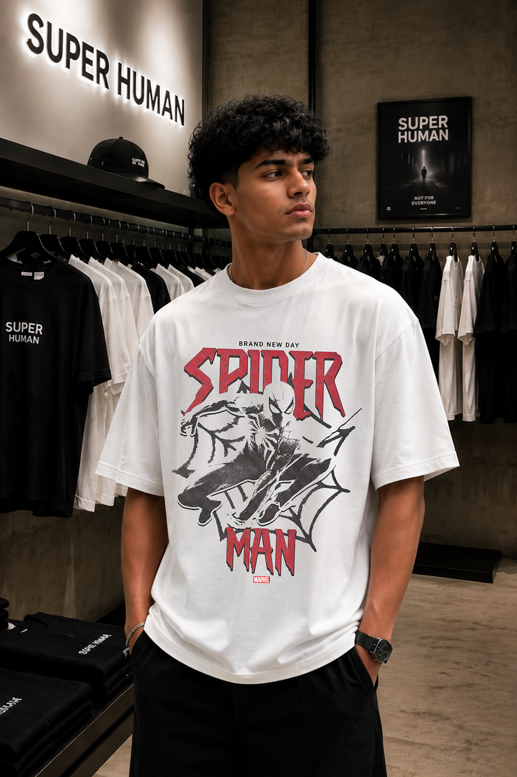 Spiderman White Oversized t shirt