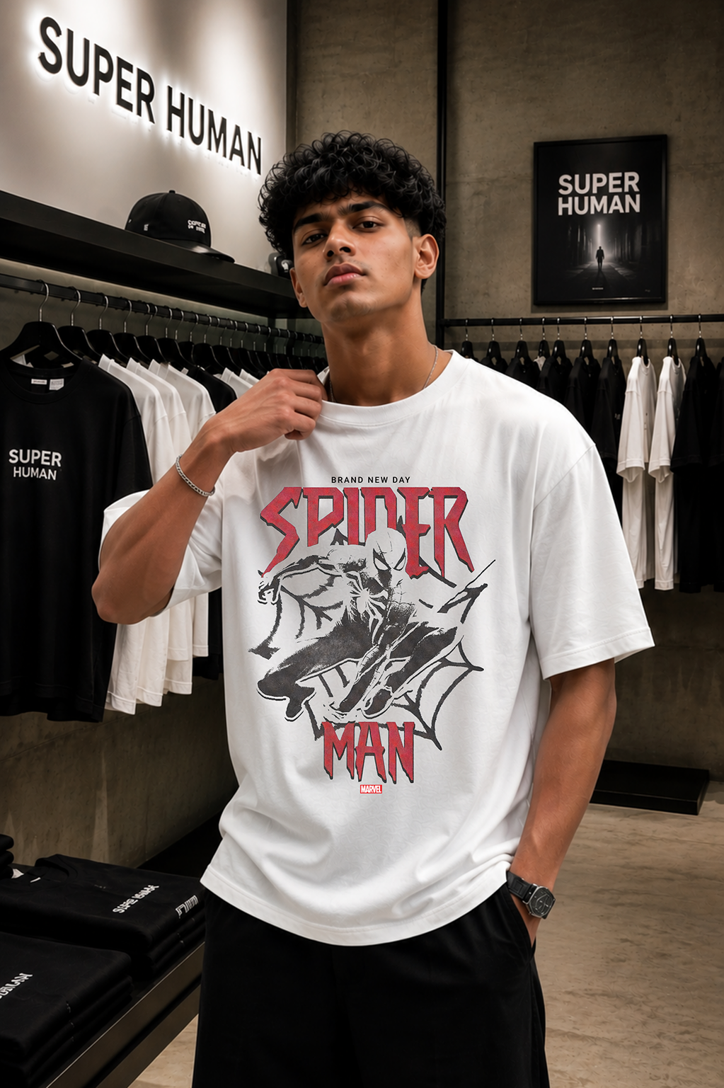 Spiderman White Oversized t shirt