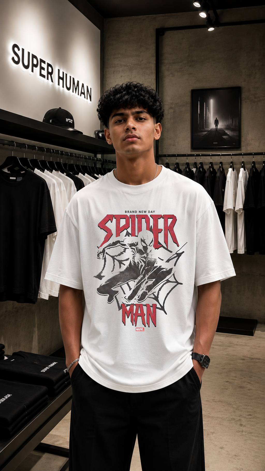 Spiderman White Oversized t shirt