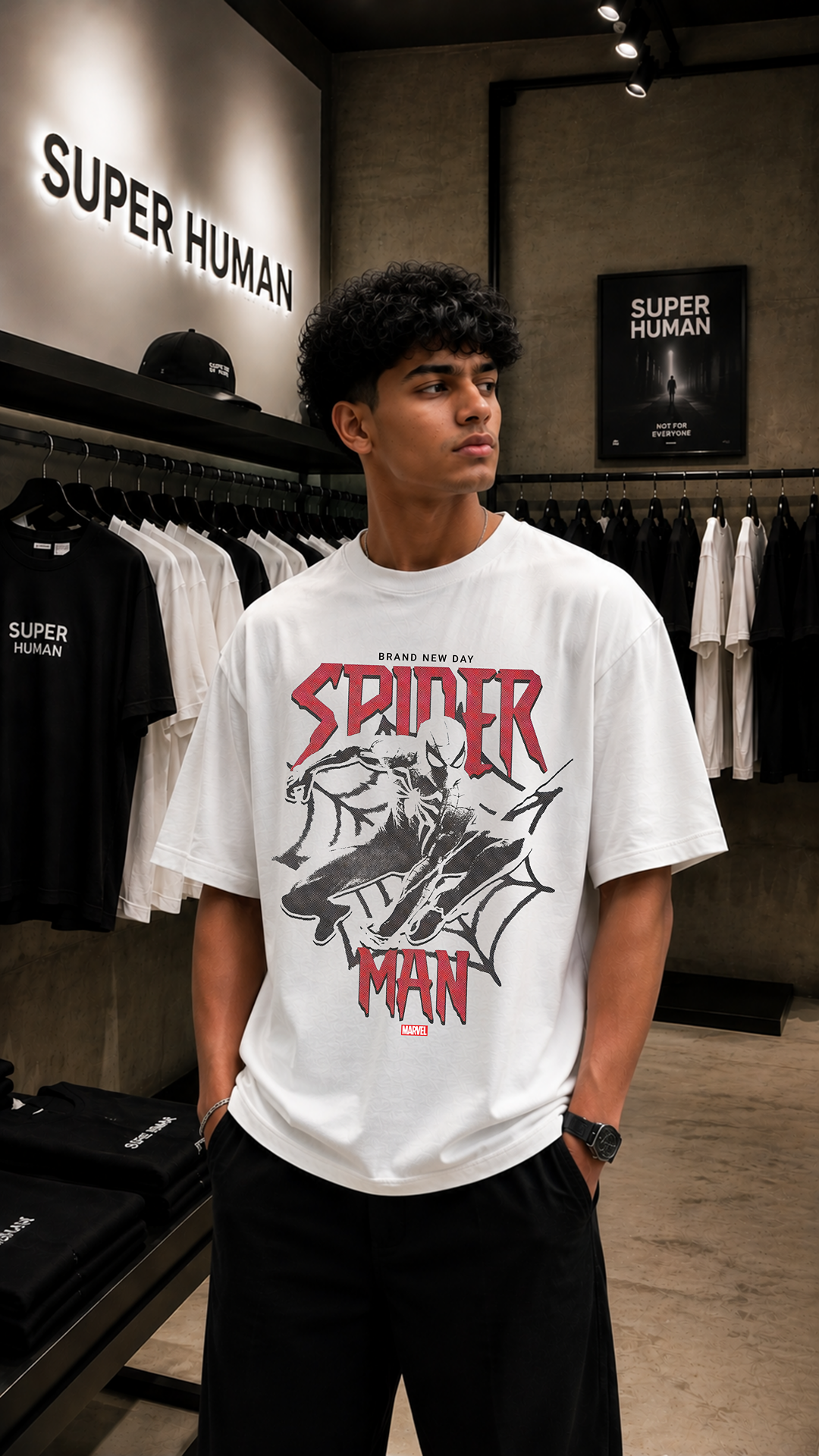 Spiderman White Oversized t shirt