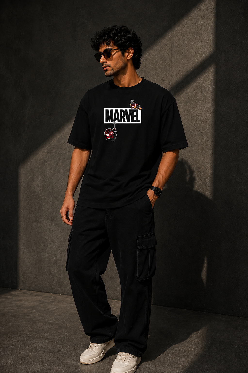 Marvel Spider-Man Oversized Black T-Shirt