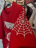 Web of Spider Oversized T-Shirt – Crimson Edition