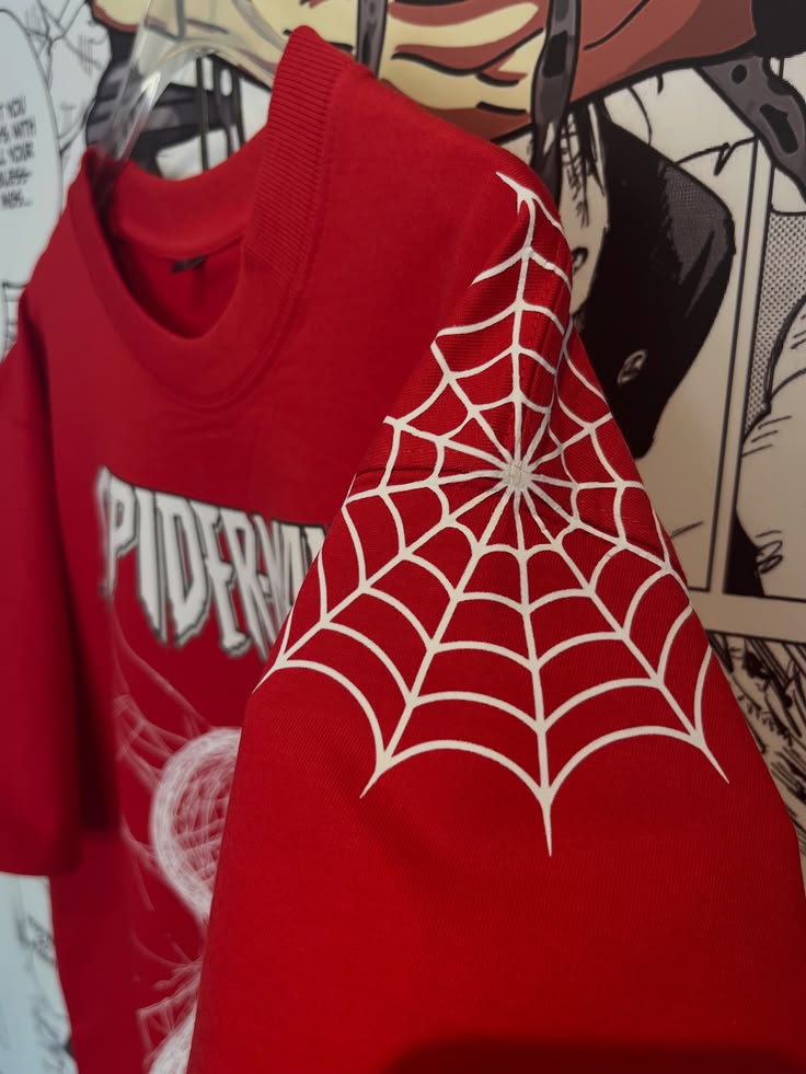 Web of Spider Oversized T-Shirt – Crimson Edition